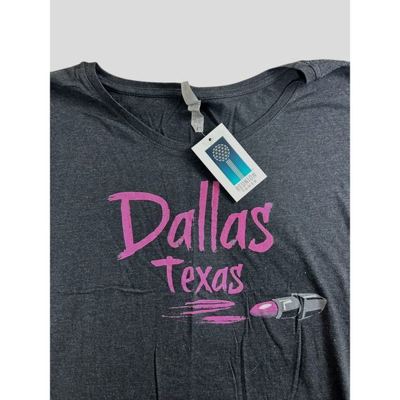 Next Level Dallas Texas Black Tee Size Small Lipstick Short Dolman Sleeve New - Picture 2 of 6